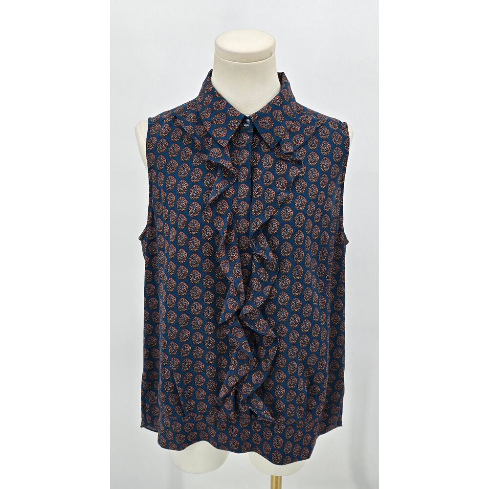 Cabi Dark Academia Medallion Reign Ruffle Blouse